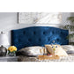 Baxton Studio Leone Modern and Contemporary Navy Blue Velvet Fabric Upholstered Queen Size Headboard | Headboards | Modishstore - 4