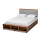 Baxton Studio Cosma Modern Transitional Ash Walnut Brown Finished Wood 4-Drawer Queen Size Platform Storage Bed | Beds | Modishstore