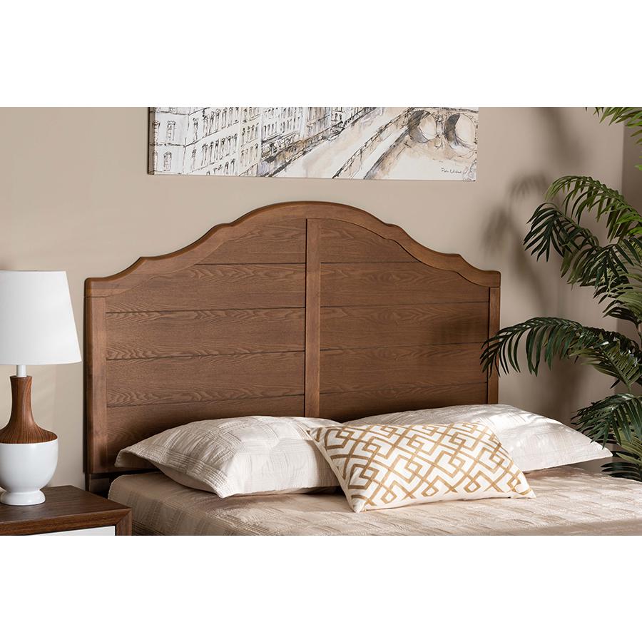 Baxton Studio Clive Vintage Traditional Farmhouse Ash Walnut Finished Wood Queen Size Headboard | Headboards | Modishstore - 3
