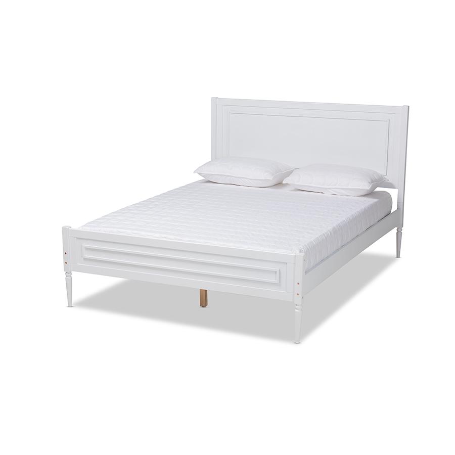 Baxton Studio Daniella Modern and Contemporary White Finished Wood Queen Size Platform Bed | Beds | Modishstore