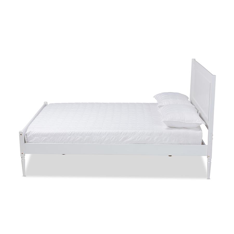 Baxton Studio Daniella Modern and Contemporary White Finished Wood Queen Size Platform Bed | Beds | Modishstore - 2