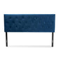 Baxton Studio Felix Modern and Contemporary Navy Blue Velvet Fabric Upholstered King Size Headboard | Headboards | Modishstore - 2