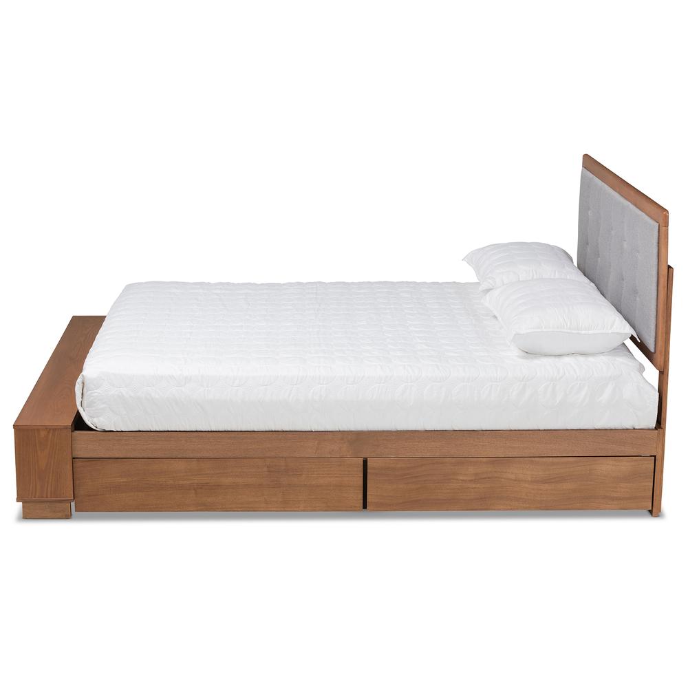 Baxton Studio Cosma Modern Transitional Ash Walnut Brown Finished Wood 4-Drawer King Size Platform Storage Bed | Beds | Modishstore - 2