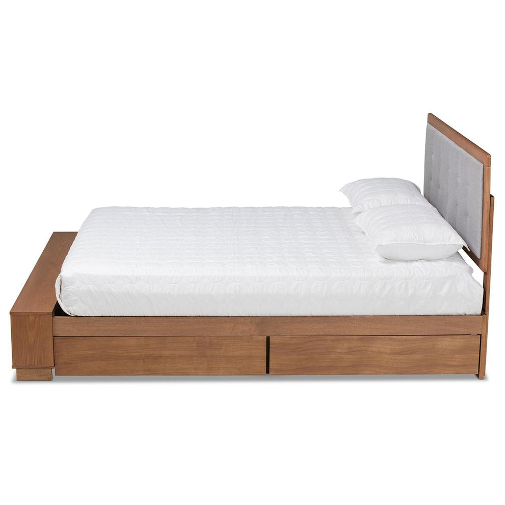 Baxton Studio Cosma Modern Transitional Ash Walnut Brown Finished Wood 4-Drawer King Size Platform Storage Bed | Beds | Modishstore - 2