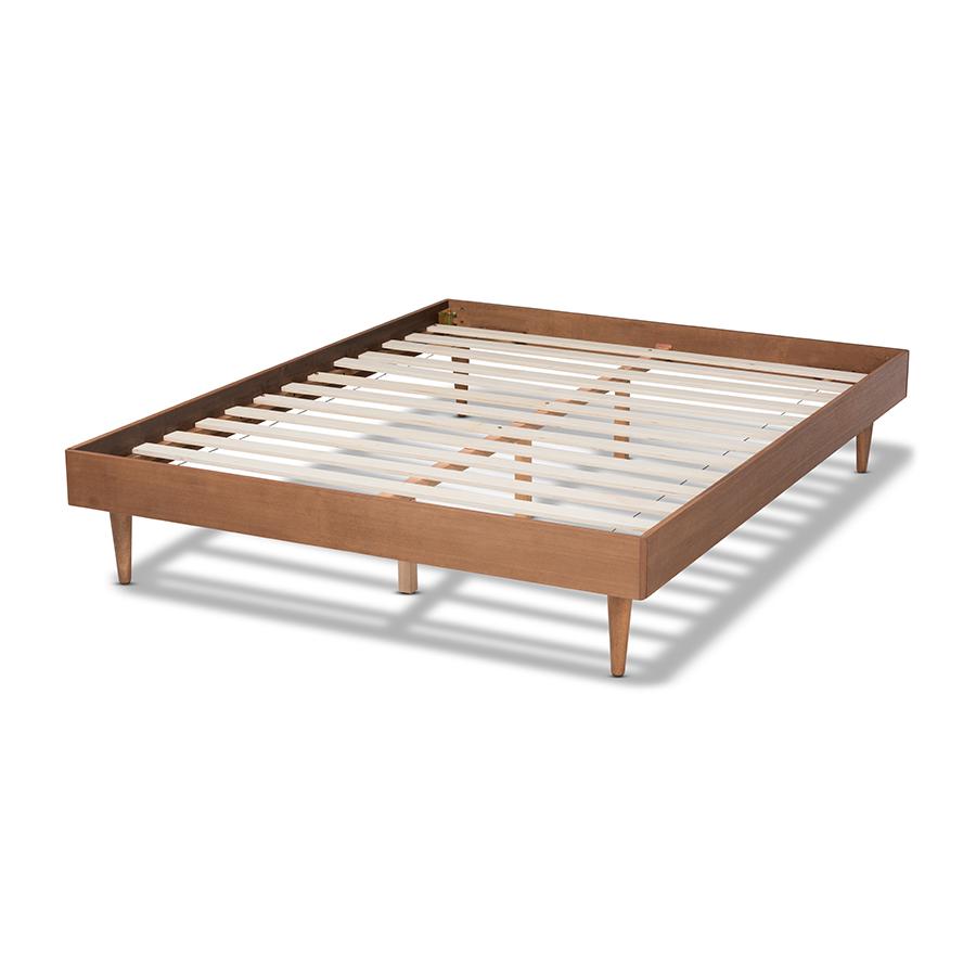 Baxton Studio Rina Mid-Century Modern Ash Wanut Finished Queen Size Wood Bed Frame | Beds | Modishstore - 4
