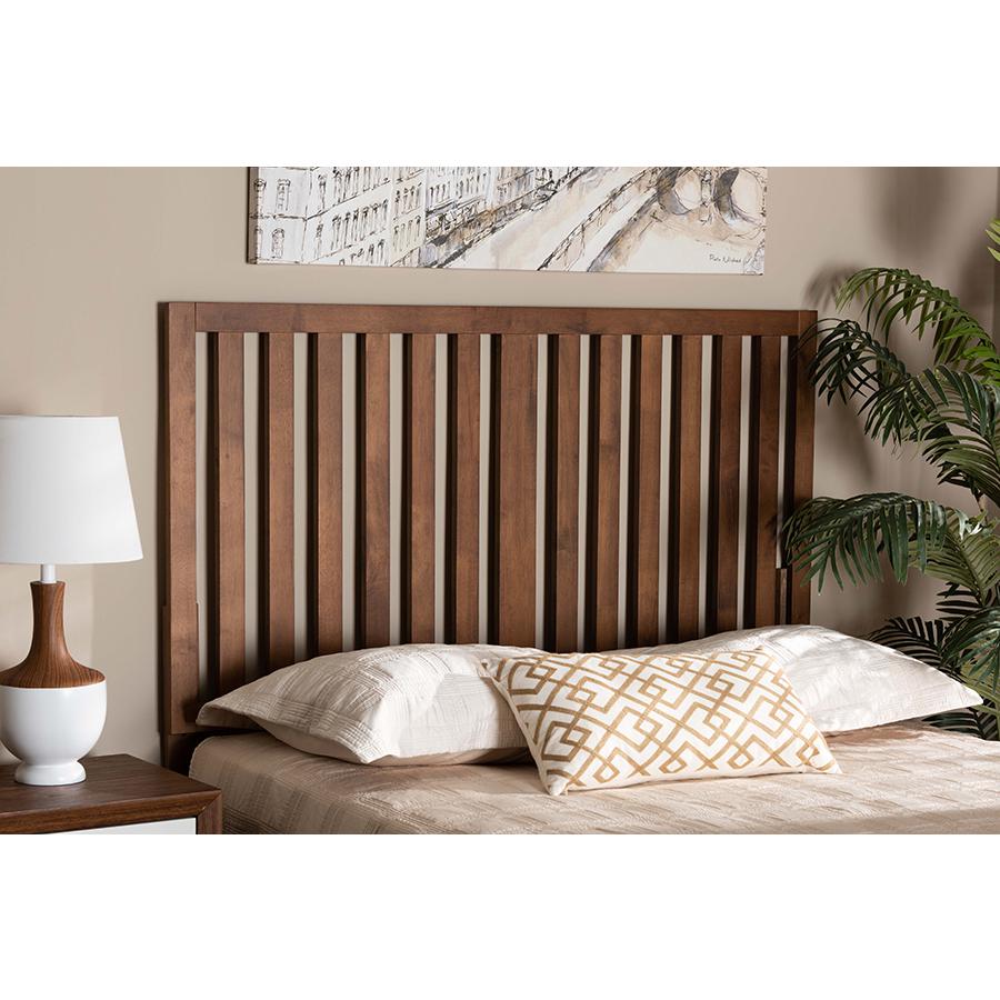 Baxton Studio Oren Modern and Transitional Ash Walnut Finished Wood King Size Headboard | Headboards | Modishstore - 3