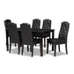 Baxton Studio Dylin Modern and Contemporary Black Faux Leather Upholstered and Dark Brown Finished Wood 7-Piece Dining Set | Dining Sets | Modishstore - 2