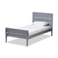 Baxton Studio Nereida Modern Classic Mission Style Grey-Finished Wood Twin Platform Bed | Beds | Modishstore