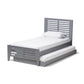 Baxton Studio Sedona Modern Classic Mission Style Grey-Finished Wood Twin Platform Bed with Trundle | Beds | Modishstore - 4