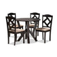 Baxton Studio Riona Sand Fabric Upholstered and Dark Brown Finished Wood 5-Piece Dining Set | Dining Sets | Modishstore