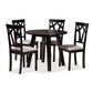Baxton Studio Derya Modern Transitional Grey Fabric Upholstered and Dark Brown Finished Wood 5-Piece Dining Set | Dining Sets | Modishstore - 2
