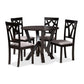 Baxton Studio Branca Modern and Contemporary Grey Fabric Upholstered and Dark Brown Finished Wood 5-Piece Dining Set | Dining Sets | Modishstore - 2