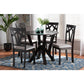 Baxton Studio Branca Modern and Contemporary Grey Fabric Upholstered and Dark Brown Finished Wood 5-Piece Dining Set | Dining Sets | Modishstore