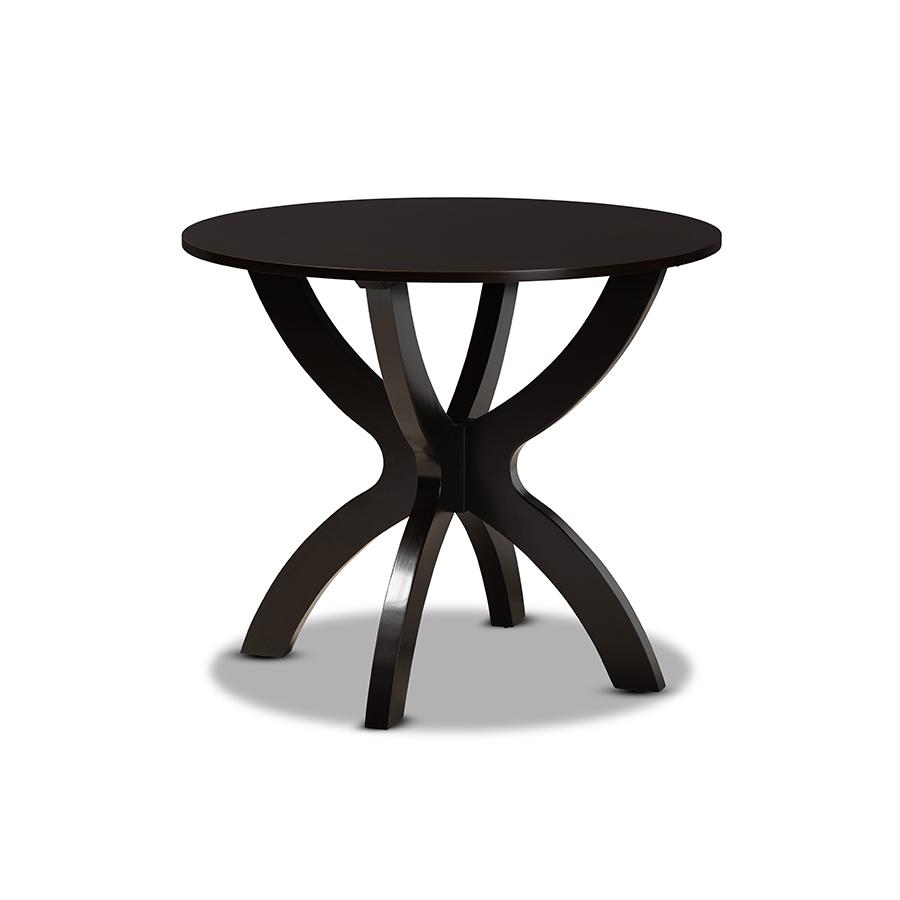 Baxton Studio Rasa Modern and Contemporary Grey Fabric Upholstered and Dark Brown Finished Wood 5-Piece Dining Set | Dining Sets | Modishstore - 4