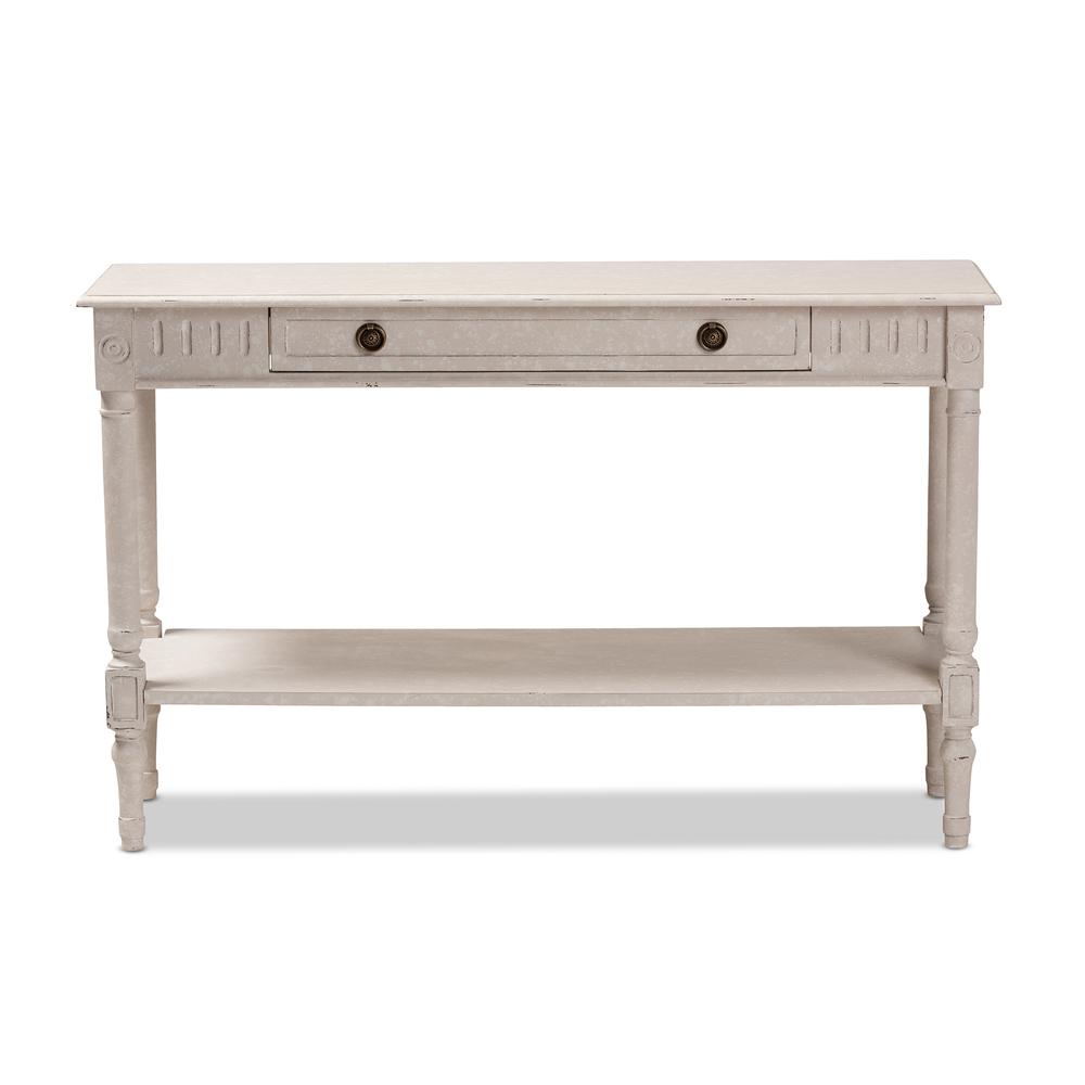 Baxton Studio Ariella Country Cottage Farmhouse Whitewashed 1-Drawer Console Table | Console Tables | Modishstore