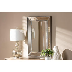 Baxton Studio Emelie Modern and Contemporary Antique Silver Finished Accent Wall Mirror