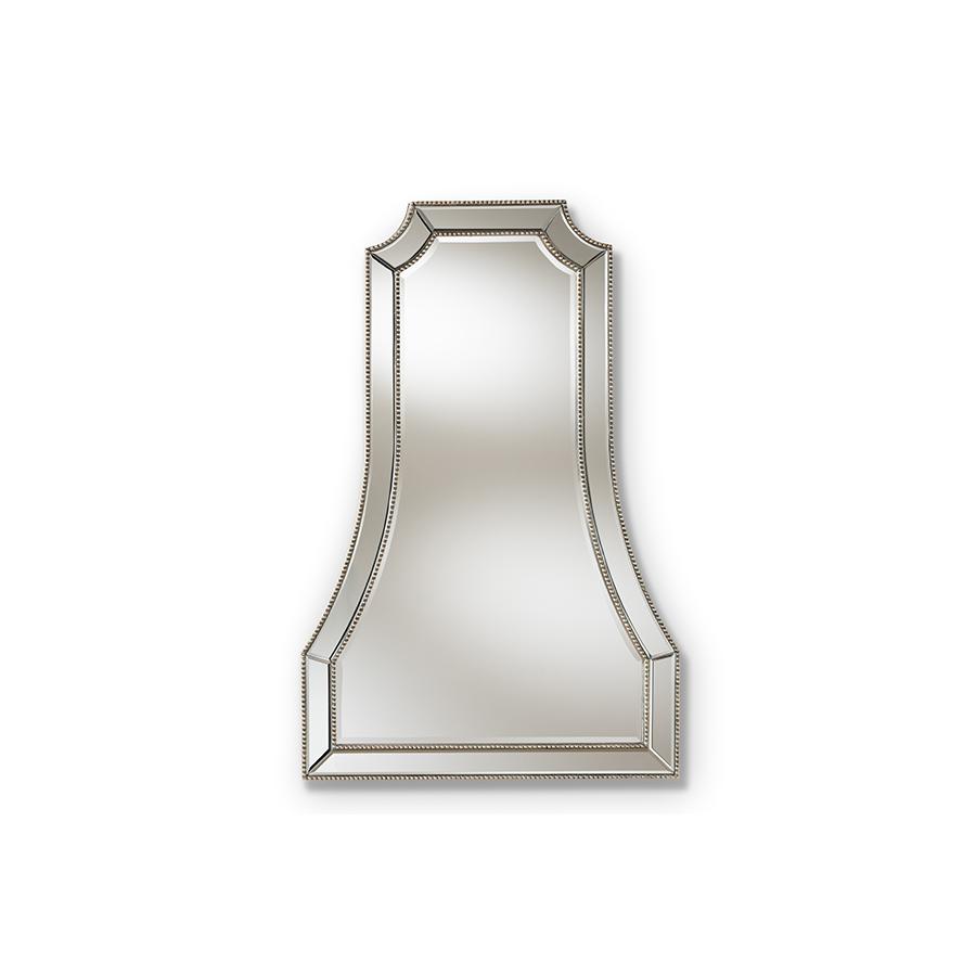 Baxton Studio Sanna Modern and Contemporary Antique Silver Finished Accent Wall Mirror | Mirrors | Modishstore - 4