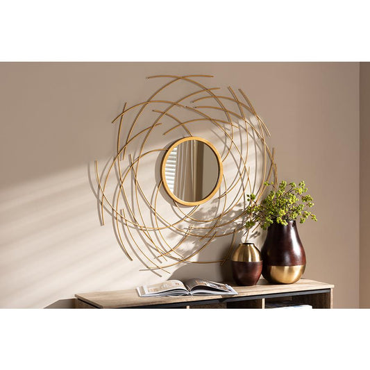 Baxton Studio Aelius Modern and Contemporary Gold Finished Accent Wall Mirror | Mirrors | Modishstore