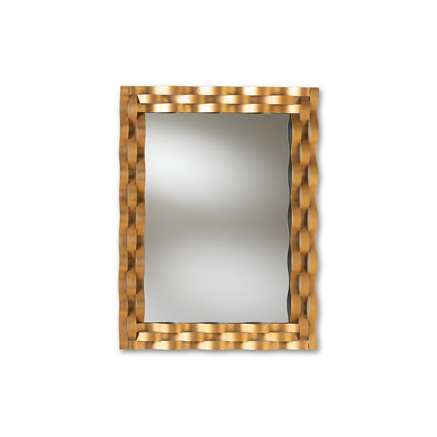 Baxton Studio Arpina Modern and Contemporary Antique Gold Finished Rectangular Accent Wall Mirror | Mirrors | Modishstore - 4