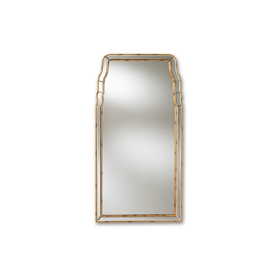 Baxton Studio Alice Modern and Contemporary Queen Anne Style Antique Gold Finished Accent Wall Mirror | Mirrors | Modishstore - 4