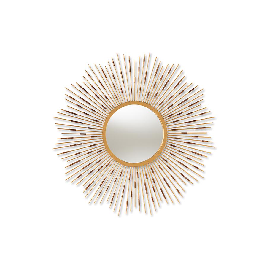 Baxton Studio Apollonia Modern and Contemporary Gold Finished Sunburst Accent Wall Mirror | Mirrors | Modishstore - 4