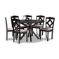 Baxton Studio Carlin Modern Transitional Grey Fabric Upholstered and Dark Brown Finished Wood 7-Piece Dining Set | Dining Sets | Modishstore - 2