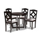 Baxton Studio Morigan Modern Transitional Grey Fabric Upholstered and Dark Brown Finished Wood 5-Piece Dining Set | Dining Sets | Modishstore - 2