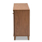 Baxton Studio Coolidge Modern and Contemporary Walnut Finished 8-Shelf Wood Shoe Storage Cabinet | Cabinets | Modishstore - 4