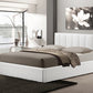 Baxton Studio Templemore White Leather Contemporary Queen-Size Bed | Beds | Modishstore - 3