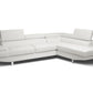 Baxton Studio Selma White Leather Modern Sectional Sofa | Sofas | Modishstore