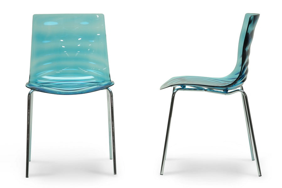 Baxton Studio Marisse Blue Plastic Modern Dining Chair (Set of 2) | Dining Chairs | Modishstore - 2