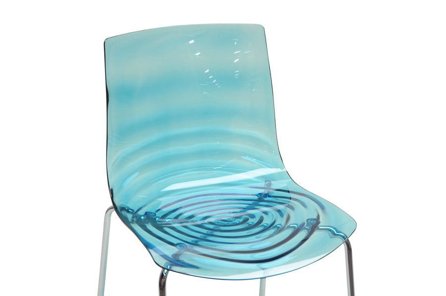 Baxton Studio Marisse Blue Plastic Modern Dining Chair (Set of 2) | Dining Chairs | Modishstore - 3