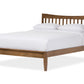 Baxton Studio Edeline Mid-Century Modern Solid Walnut Wood Curvaceous Slatted King Size Platform Bed | Beds | Modishstore
