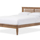 Baxton Studio Loafey Mid-Century Modern Solid Walnut Wood Window-Pane Style King Size Platform Bed | Beds | Modishstore