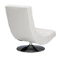 Baxton Studio Baxton Studio Elsa Modern and Contemporary White Faux Leather Upholstered Swivel Chair with Metal Base | Lounge Chairs | Modishstore - 4