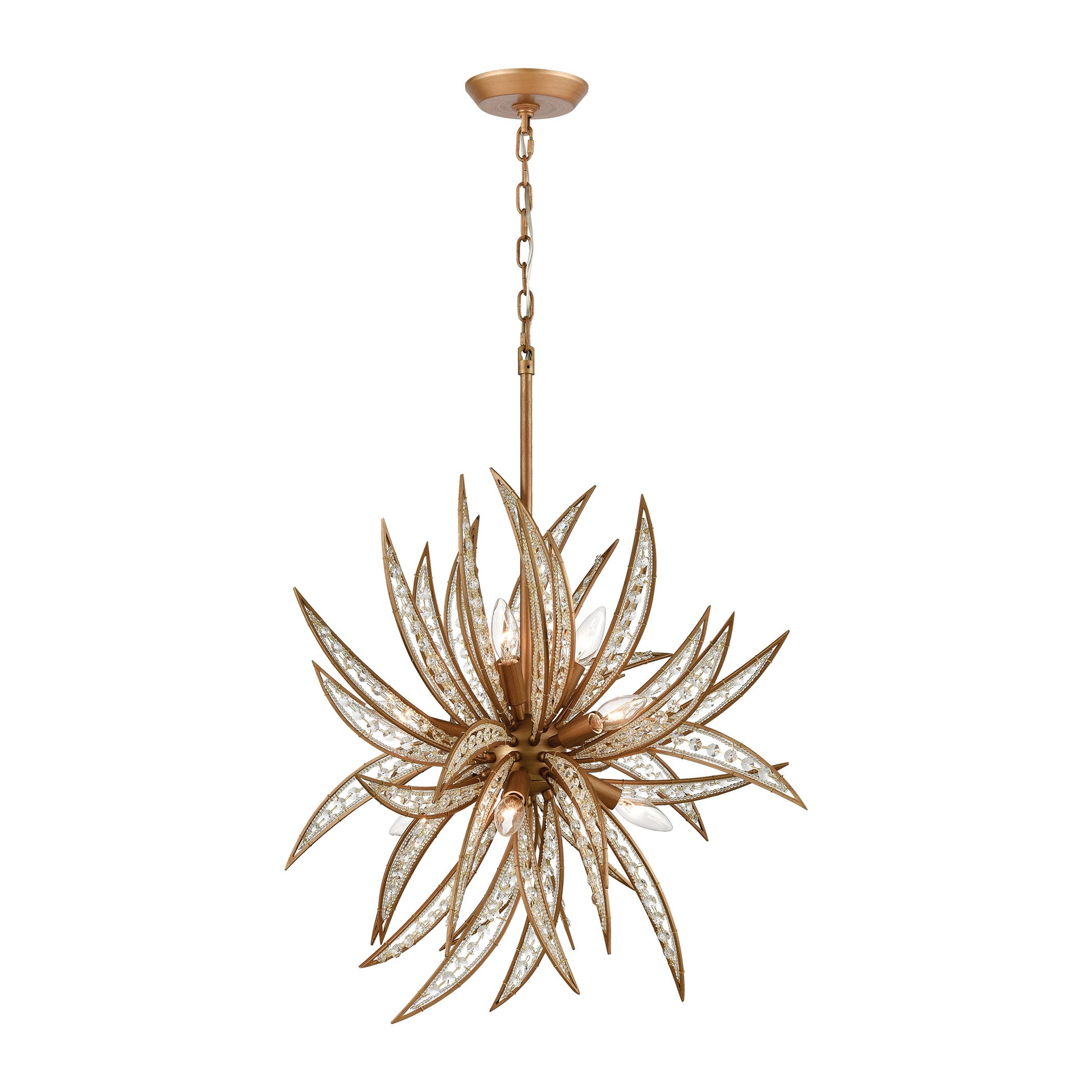 Naples Chandelier in Matte Gold with Clear Crystal by ELK Lighting-3