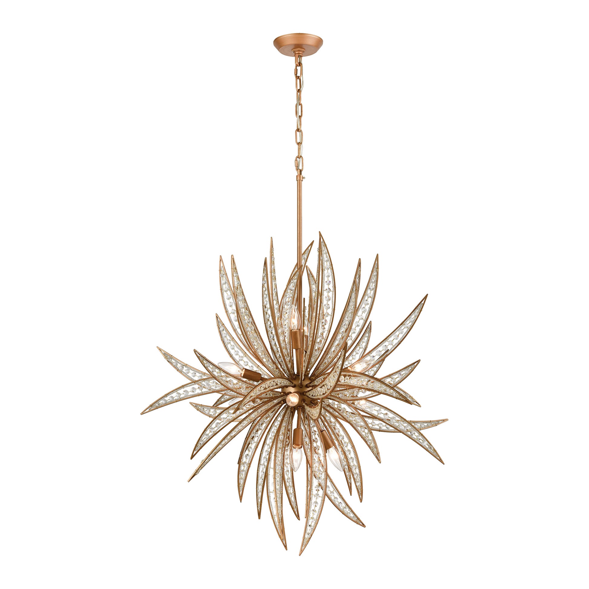 Naples Chandelier in Matte Gold with Clear Crystal by ELK Lighting-2