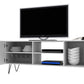 Manhattan Comfort Mid-Century - Modern Nolita 63" TV Stand with 6 Shelves in White | TV Stands | Modishstore