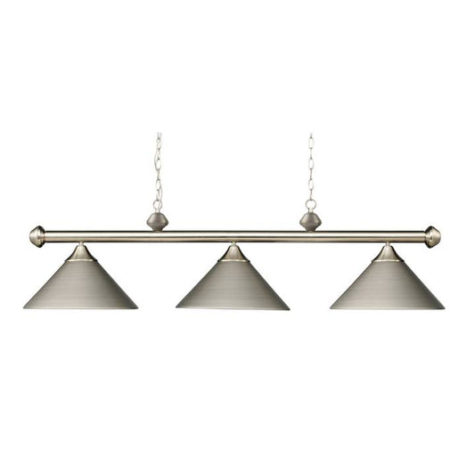 Casual Traditions 3-Light Island Light in Satin Nickel with Metal Shades ELK Lighting | Ceiling Lamps | Modishstore