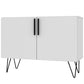 Manhattan Comfort Mid-Century - Modern Nolita Double Side Cabinet with 4 Shelves in White | Sideboards | Modishstore-2