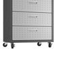 Manhattan Comfort 3-Piece Fortress Mobile Space-Saving Steel Garage Cabinet and Worktable 3.0 in Grey | Drawers | Modishstore-6