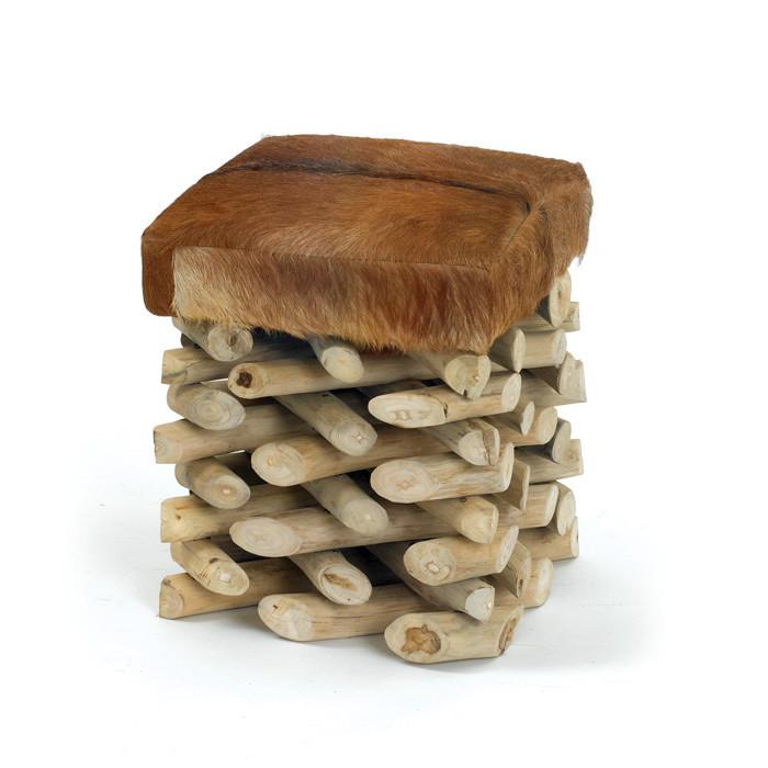 Log Cabin Stool by GO Home