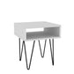 Manhattan Comfort Mid-Century - Modern Nolita 14.96" End Table with 1 Cubby in White | End Tables | Modishstore-2