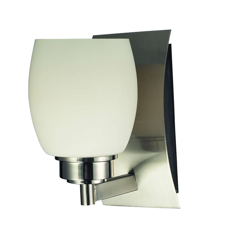 Northport 1-Light Vanity Lamp in Satin Nickel with Opal Glass | Vanity Light | Modishstore
