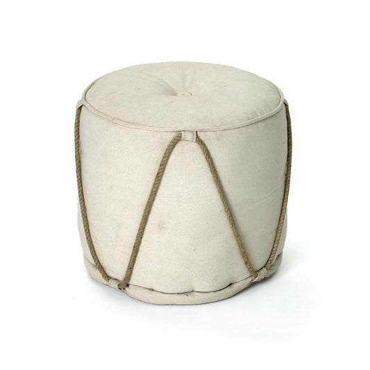 Off White Pouf by GO Home