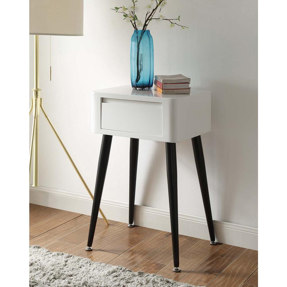 Black And White Side Table With Tall Legs By 4D Concepts | Side Tables | Modishstore - 2