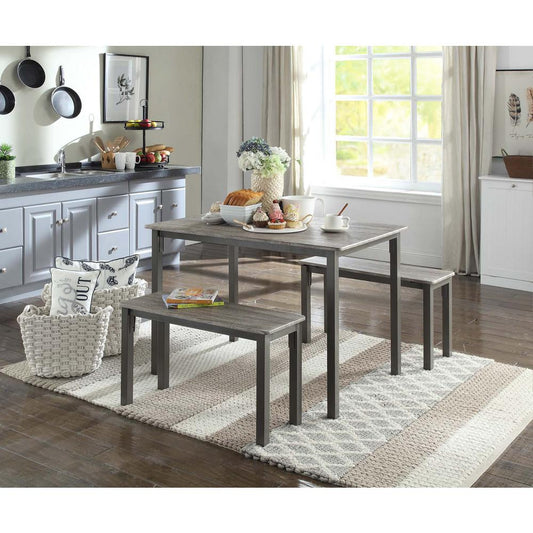 Tool Less Boltzero Dining Table With 2 Benches By 4D Concepts - Bg2364580 | Dining Sets | Modishstore