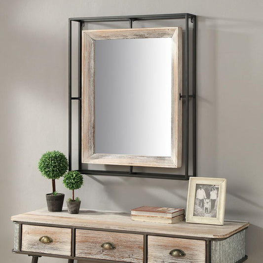 Alta Collection Mirror W/Fir And Metal/Brown By 4D Concepts | Mirrors | Modishstore
