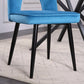 Nancy Chair Set Of 2 - Teal Velvet/Black Legs By 4D Concepts | Dining Chairs | Modishstore - 4