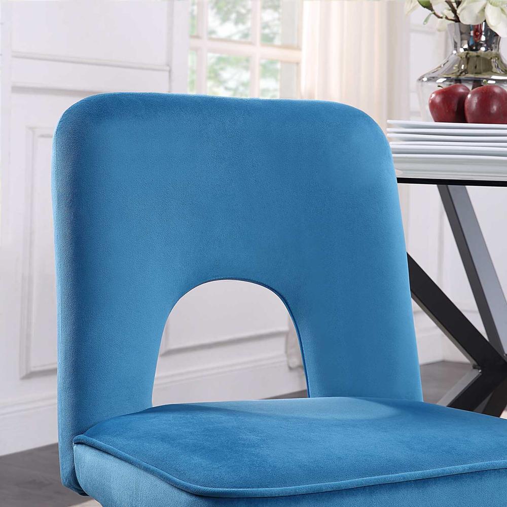 Nancy Chair Set Of 2 - Teal Velvet/Black Legs By 4D Concepts | Dining Chairs | Modishstore - 5